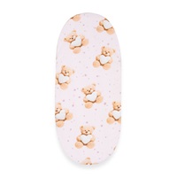Cotton Sheet for Stroller New Baby Love Teddy Bear pink 35x75 cm