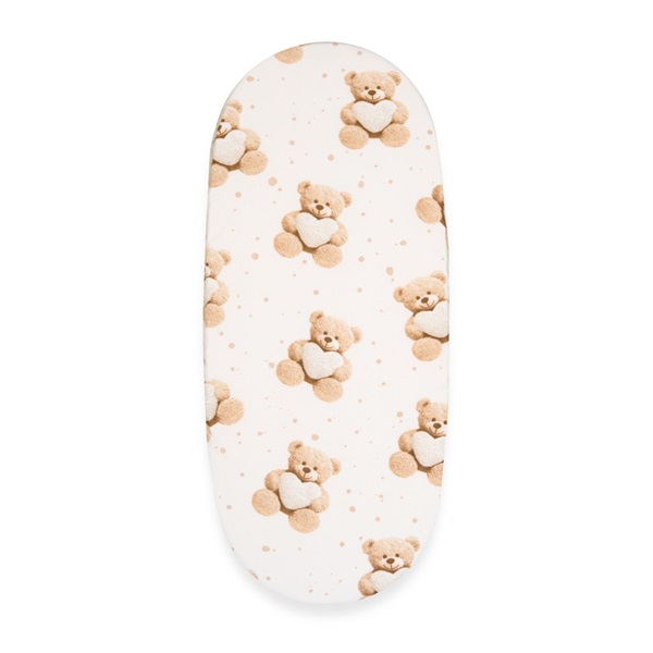 Cotton Sheet for Stroller New Baby Love Teddy Bear beige 35x75 cm