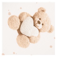 Cotton Sheet for Stroller New Baby Love Teddy Bear beige 35x75 cm
