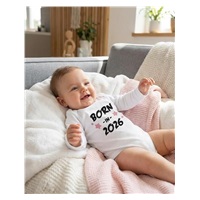 Children‘s printed body New Baby BORN IN 2026  pink