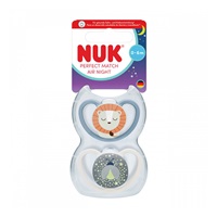 NUK Soother Perfect Match Air Night FIREFLY/LION 0-6m 2pc