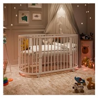 Children's growing 3-in-1 oval cot + mattress New Baby white
