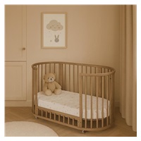 Children‘s growing 3-in-1 oval cot + mattress New Baby walnut color