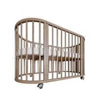 Children‘s growing 3-in-1 oval cot + mattress New Baby walnut color