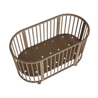 Children‘s growing 3-in-1 oval cot + mattress New Baby walnut color