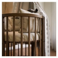 Children‘s growing 3-in-1 oval cot + mattress New Baby walnut color