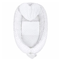 Luxury nest with pillow and blanket New Baby from Minky Heart white