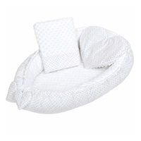Luxury nest with pillow and blanket New Baby from Minky Heart white