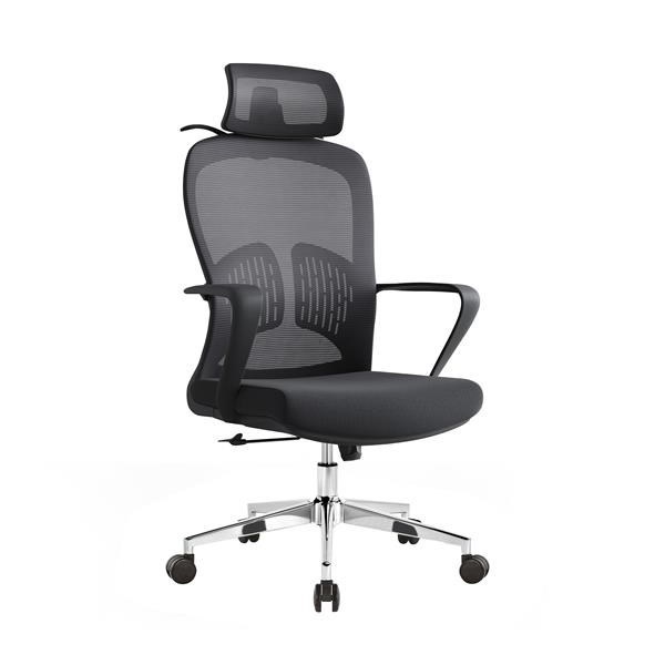 Baby Mix Ergonomic Office Chair with Headrest and Lumbar Support Black