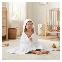 Baby terry towel with hood New Baby 100x100 cm white