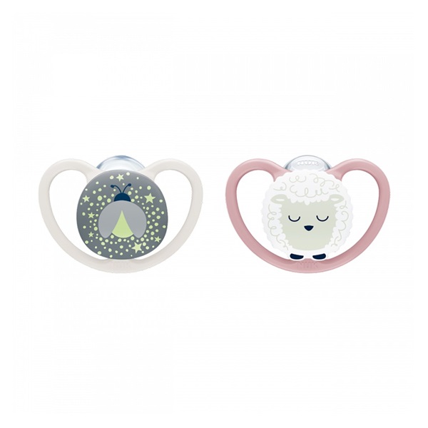 NUK Soother Perfect Match Air Night FIREFLY/SHEEP 6-18m 2pc