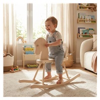 Wooden Rocking Horse for Children Baby Mix natural