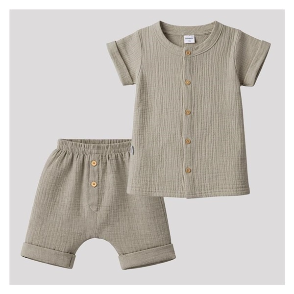 Baby Muslin Shirt with Shorts New Baby linen
