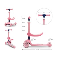 FUZZY 3-Wheel Balance Scooter with Seat for Kids pink