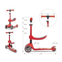 FUZZY 3-Wheel Balance Scooter with Seat for Kids red