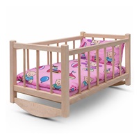 Wooden doll bed-cradle with bedding Baby Mix bears