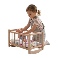 Wooden doll bed-cradle with bedding Baby Mix bears