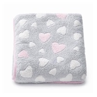 Baby blanket New Baby 80x90 heart pink