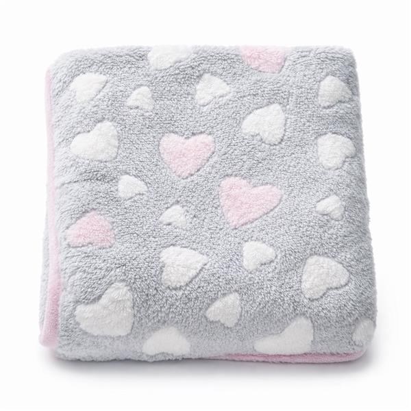 Baby blanket New Baby 80x90 heart pink