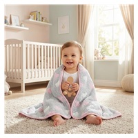 Baby blanket New Baby 80x90 heart pink