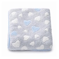 Baby blanket New Baby 80x90 heart blue