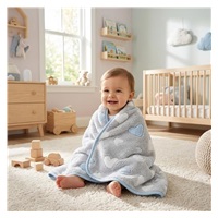 Baby blanket New Baby 80x90 heart blue