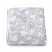 Baby blanket New Baby 80x90 heart grey