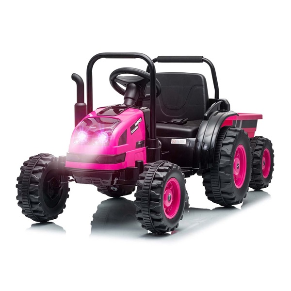 Electric tractor with trailer Milly Mally Farmer pink