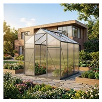 Garden greenhouse 183 × 244 cm polycarbonate, aluminum frame
