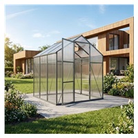 Garden greenhouse 183 × 244 cm polycarbonate, aluminum frame