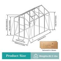 Garden greenhouse 183 × 244 cm polycarbonate, aluminum frame