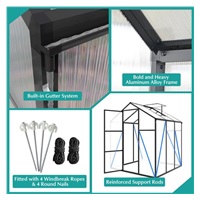 Garden greenhouse 183 × 244 cm polycarbonate, aluminum frame