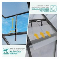 Garden greenhouse 183 × 244 cm polycarbonate, aluminum frame