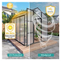 Garden greenhouse 183 × 244 cm polycarbonate, aluminum frame