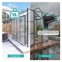 Garden greenhouse 183 × 244 cm polycarbonate, aluminum frame