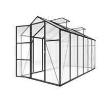 Garden greenhouse, 183 × 366 cm, polycarbonate, aluminum frame