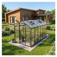 Garden greenhouse, 183 × 366 cm, polycarbonate, aluminum frame
