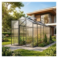 Garden greenhouse, 183 × 366 cm, polycarbonate, aluminum frame