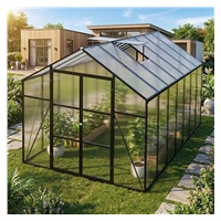 244 × 427 cm polycarbonate garden greenhouse with an aluminum frame