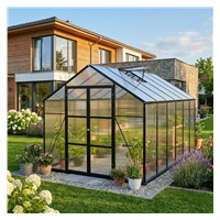 244 × 427 cm polycarbonate garden greenhouse with an aluminum frame