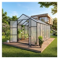 244 × 427 cm polycarbonate garden greenhouse with an aluminum frame