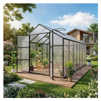244 × 427 cm polycarbonate garden greenhouse with an aluminum frame