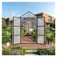 244 × 427 cm polycarbonate garden greenhouse with an aluminum frame