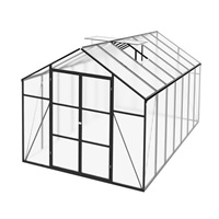 244 × 427 cm polycarbonate garden greenhouse with an aluminum frame