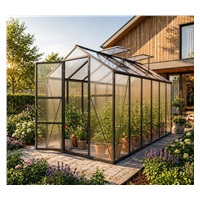 305 × 427 cm polycarbonate garden greenhouse with an aluminum fram