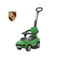 Milly Mally Porsche Cayenne green ride-on car with guide rod