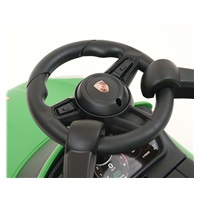 Milly Mally Porsche Cayenne green ride-on car with guide rod