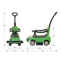 Milly Mally Porsche Cayenne green ride-on car with guide rod