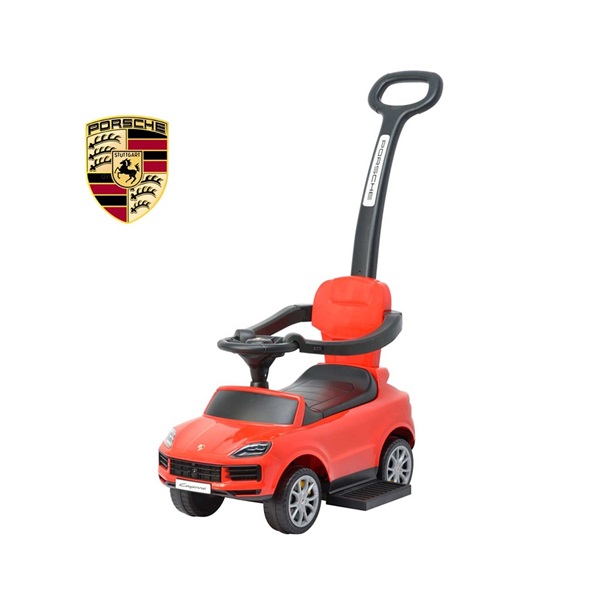 Milly Mally Porsche Cayenne red ride-on car with guide rod