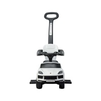 Milly Mally Porsche Cayenne white ride-on car with guide rod